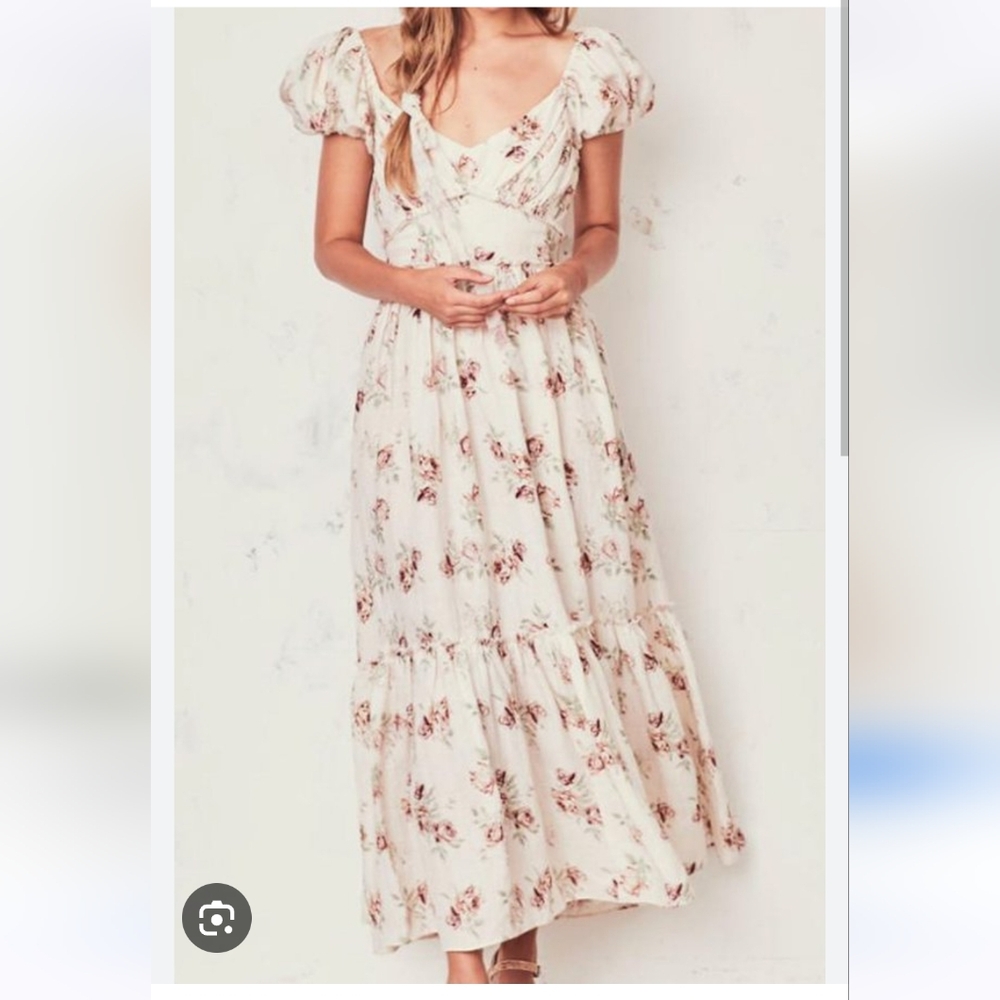 Loveshackfancy angie floral vintage puff sleeve size 2